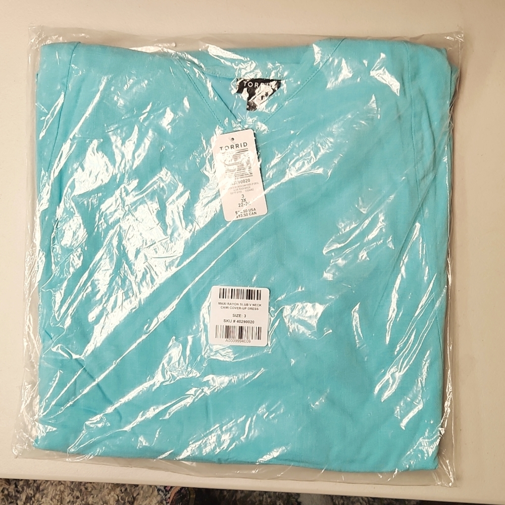 ❤️NWT TORRID SWIM COVER UP - V NECK - LINED BEACH DRESS PLUS SIZE - Picture 7 of 13